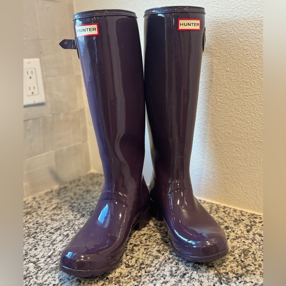 Hunter purple women’s rain boots